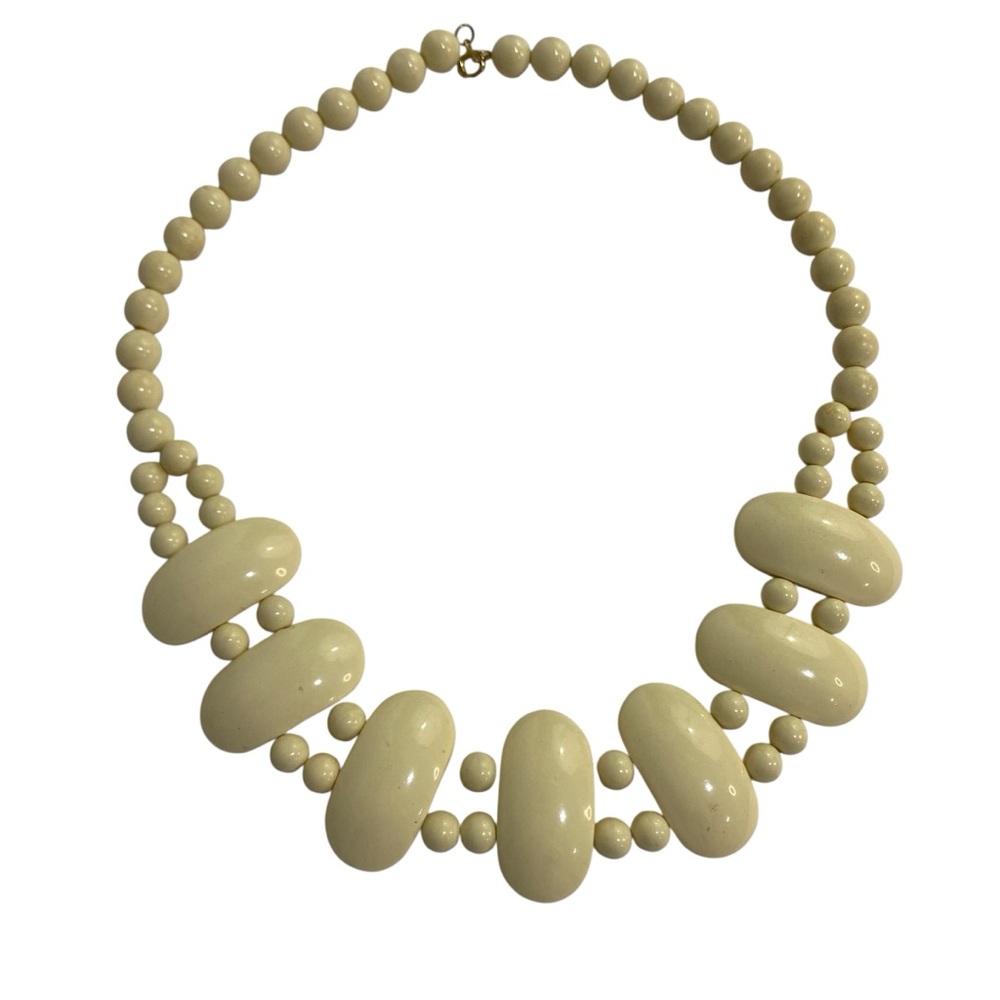 Ivory Beaded Statement Necklace - Women Jewelry